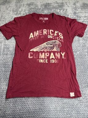 Indian Motorcycles Men's Burgundy Graphic Short Sleeve Tee